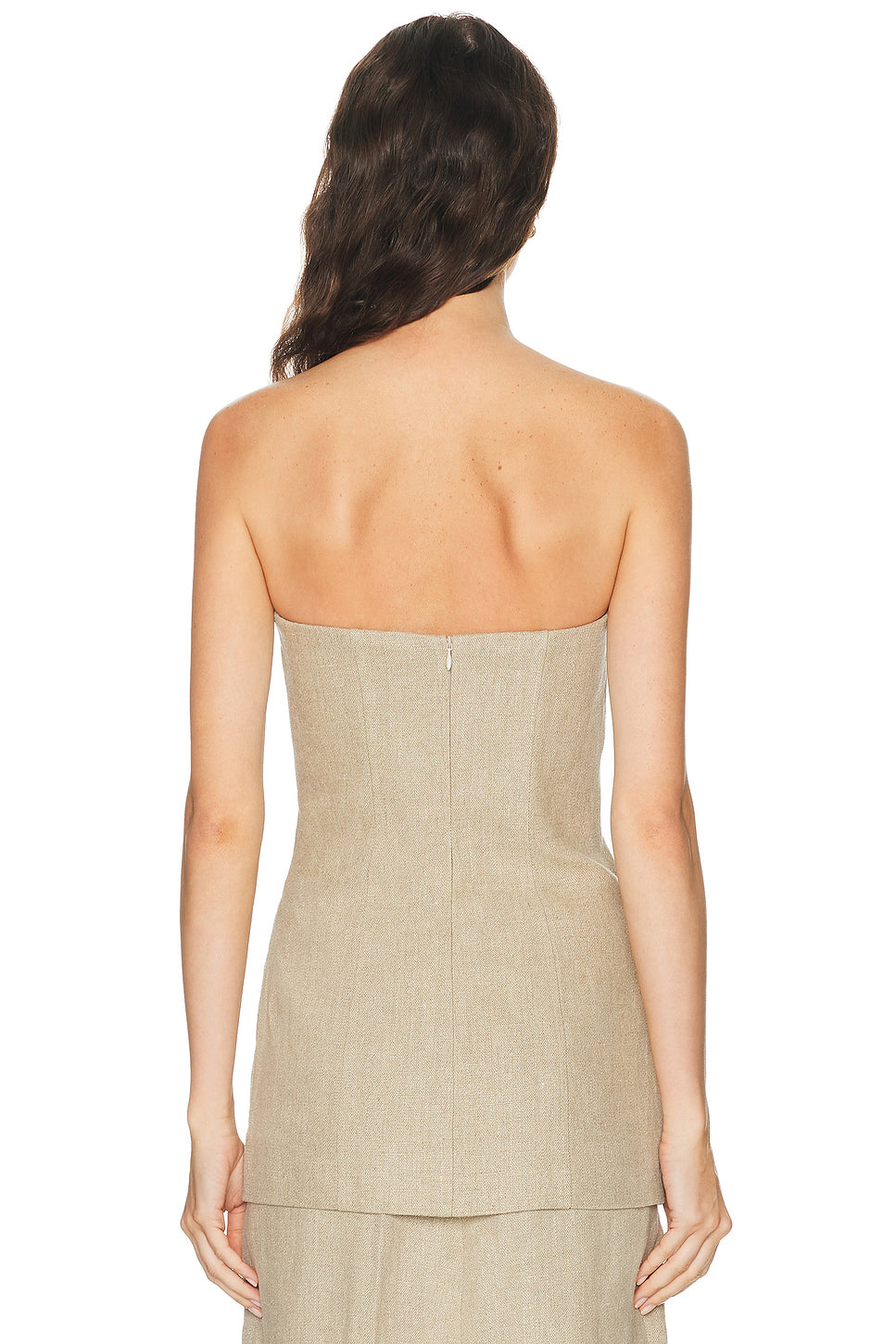 Strapless Linen Pocket Top