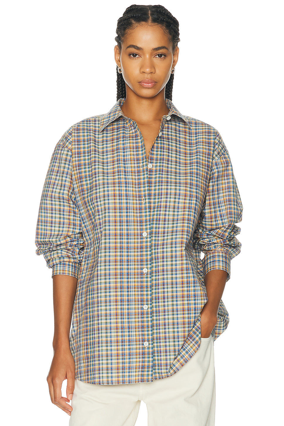 Classic Check Button Down Top