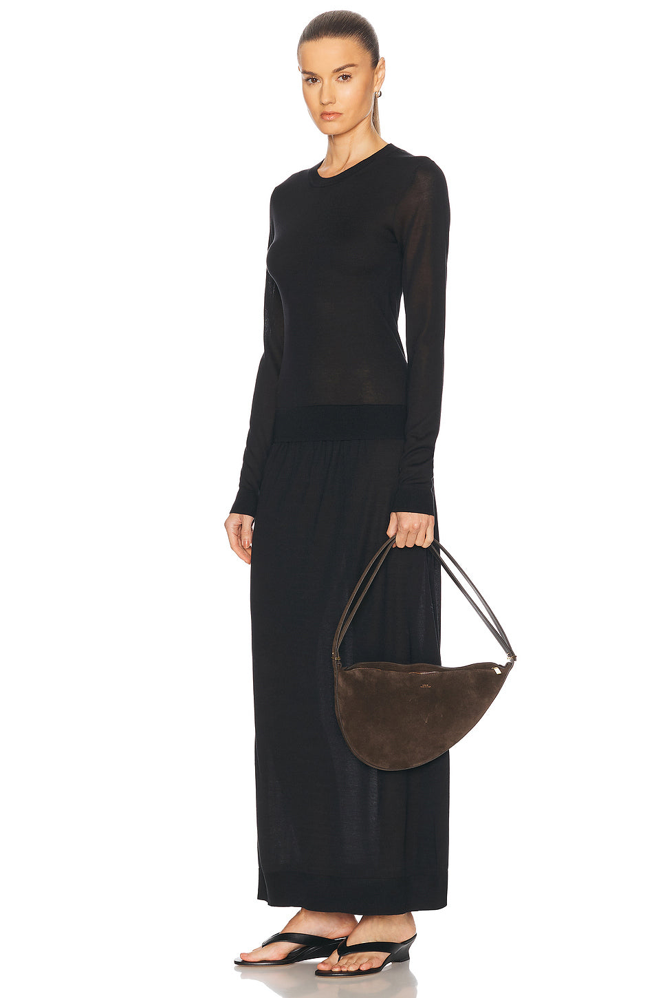 Suede Scooped Sling Bag