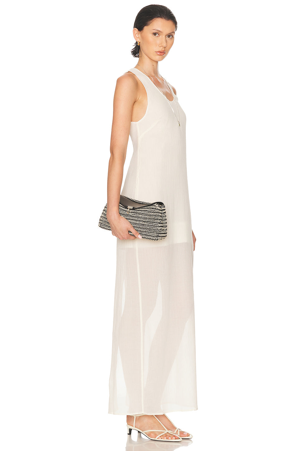T-Lock Woven Leather Clutch