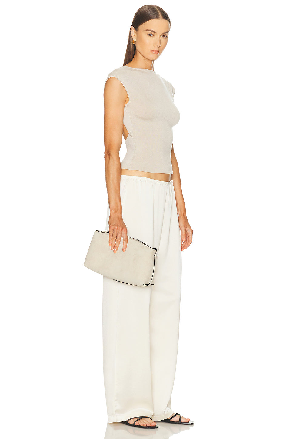 Suede Scoop Clutch