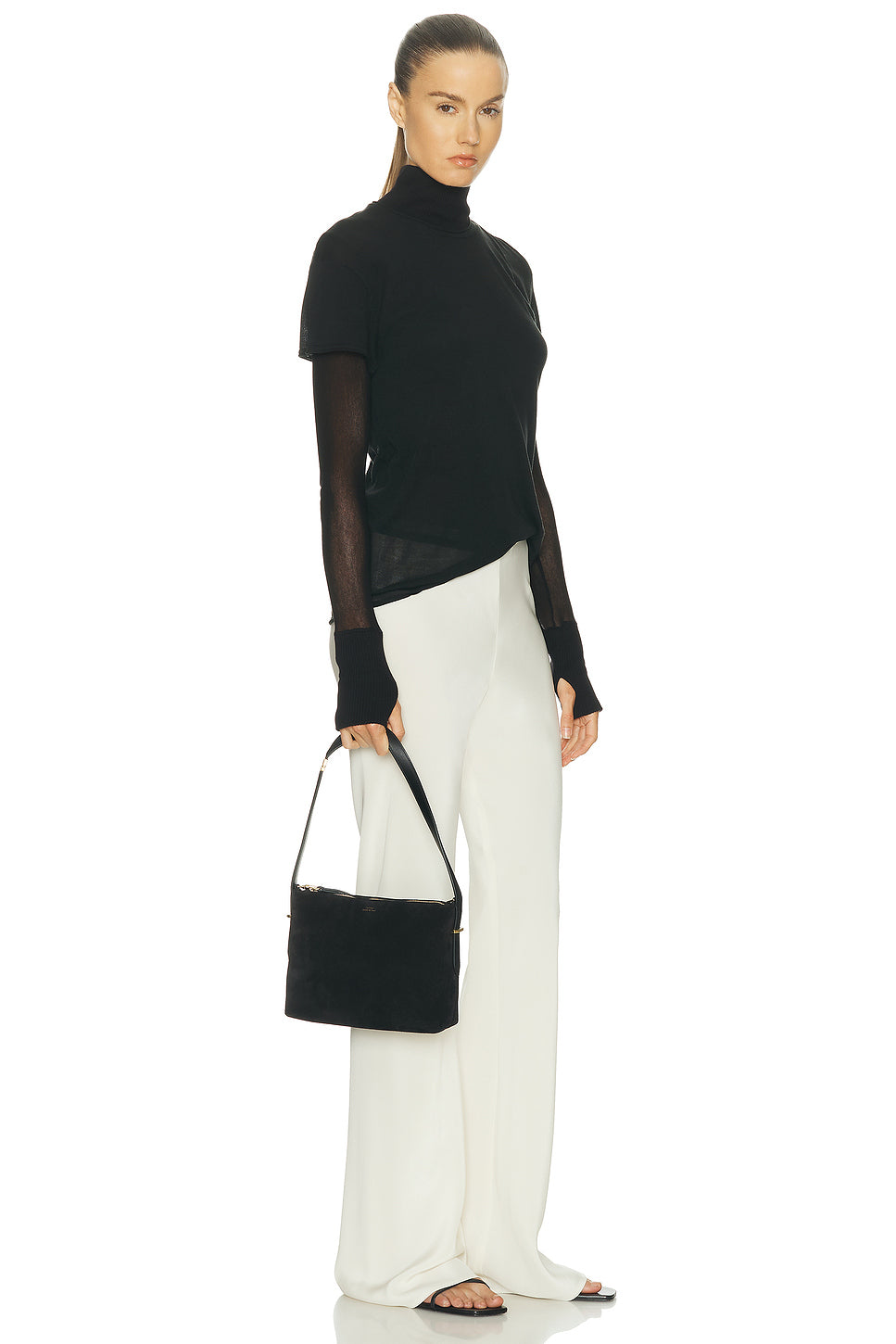 Suede Scoop Wristlet Bag