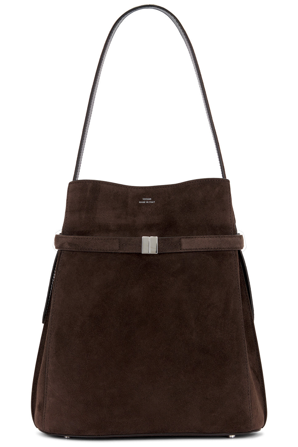 Suede Belted Bucket Bag