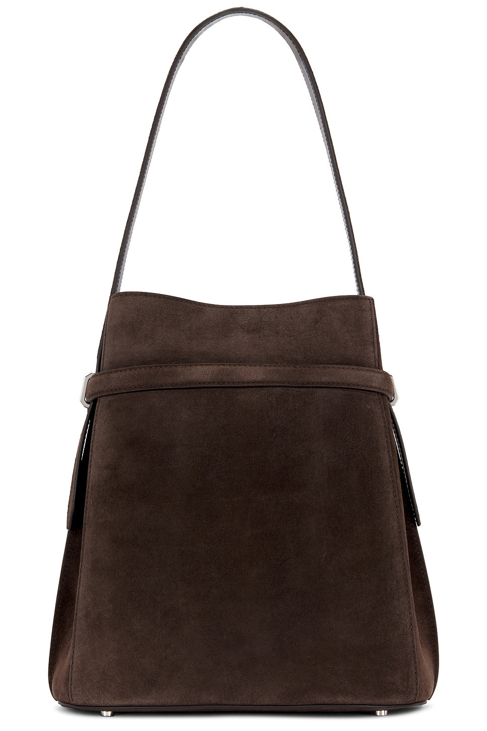 Suede Belted Bucket Bag