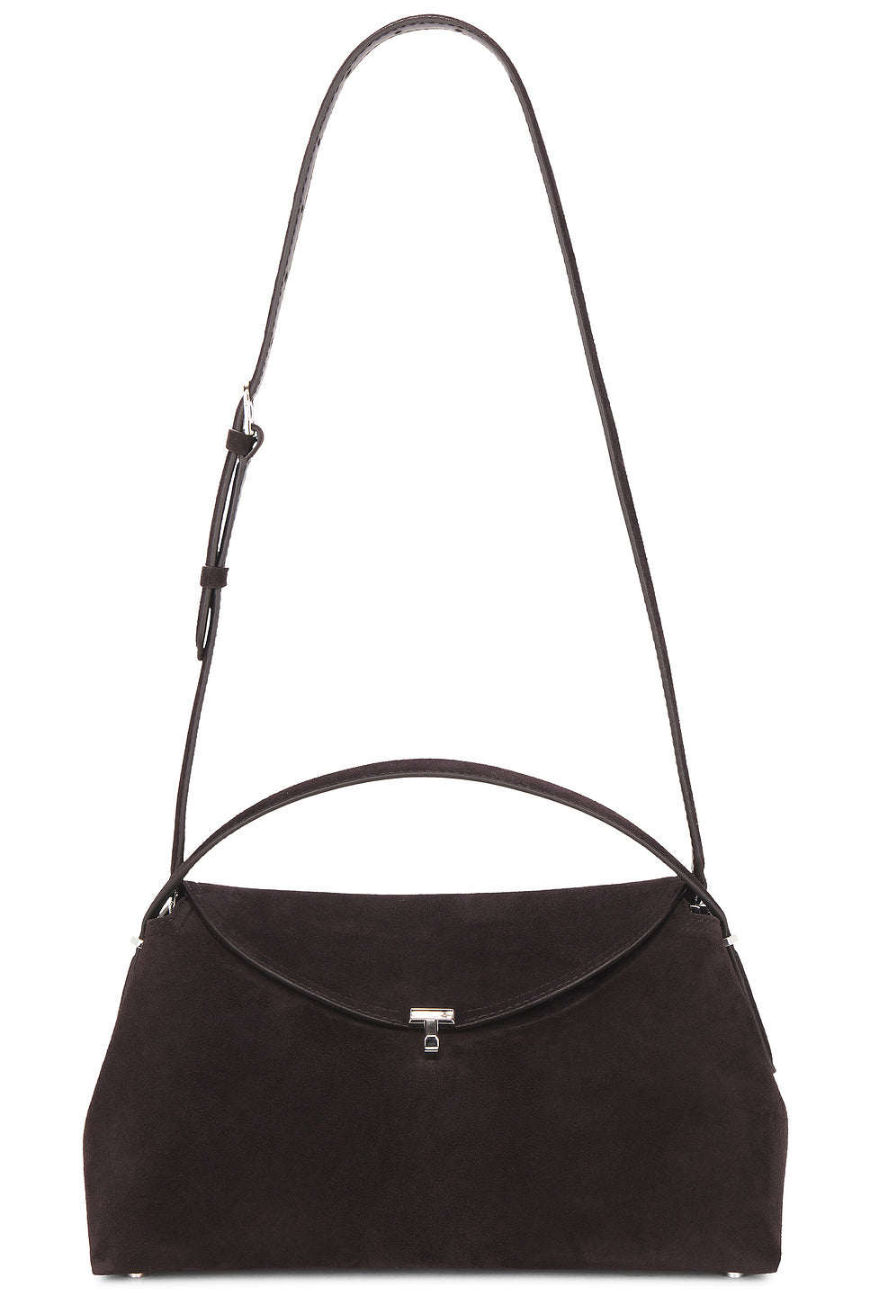 T-Lock Suede Top Handle Bag
