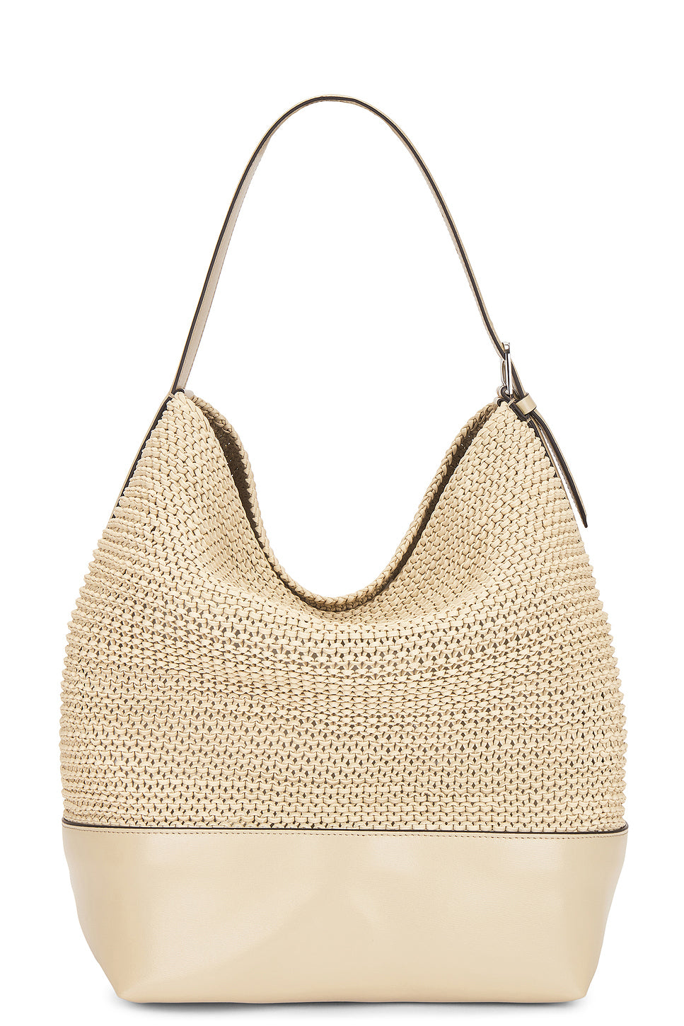 Belted Woven Leather Tote Bag