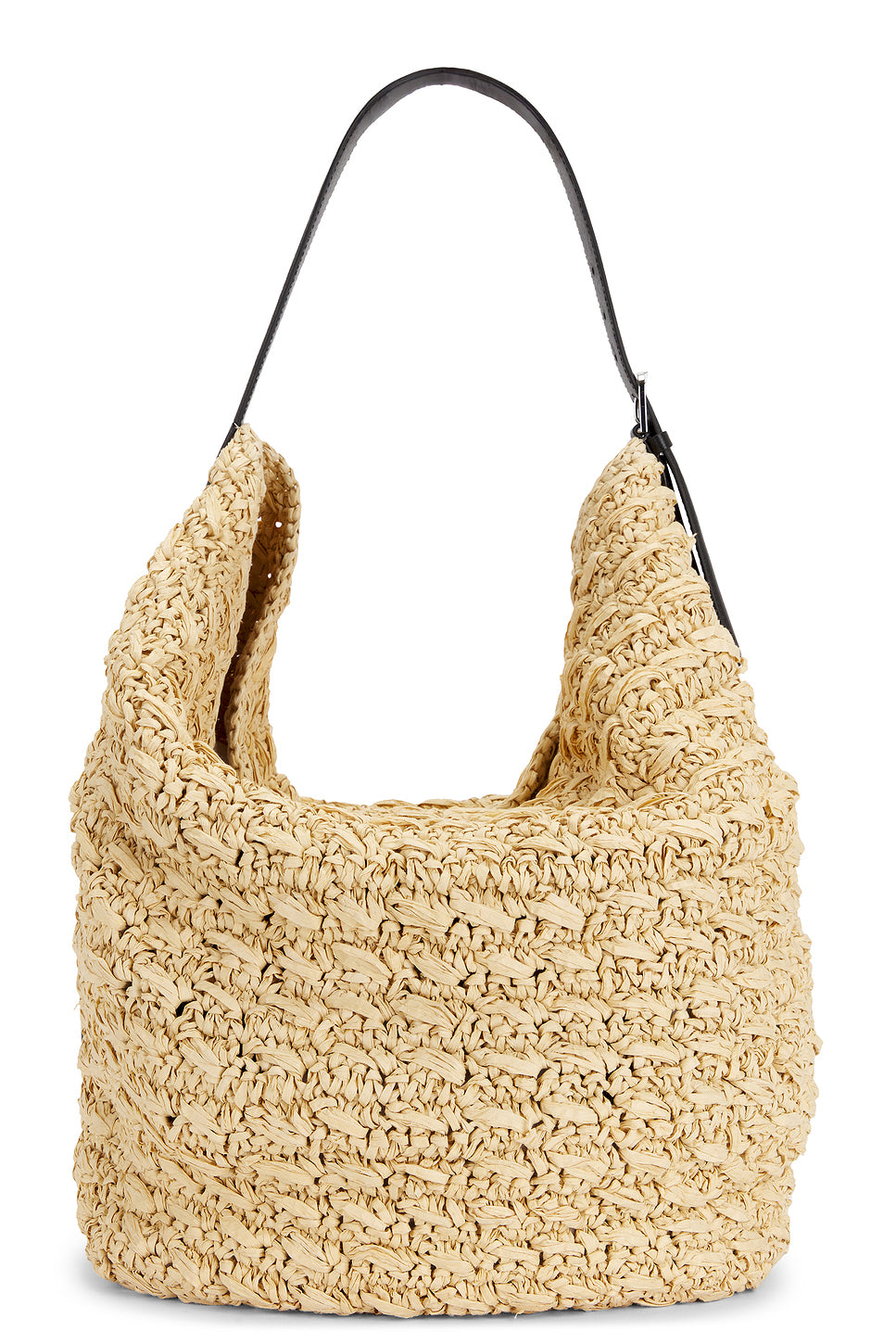 Belted Raffia Tote Bag