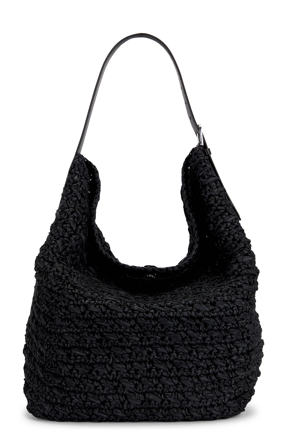 Belted Raffia Tote Bag
