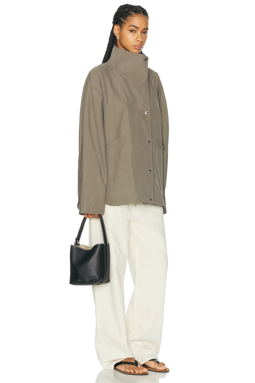 Small Belted Leather Tote Bag