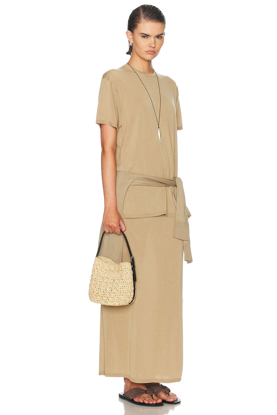 Small Belted Paper Tote Bag