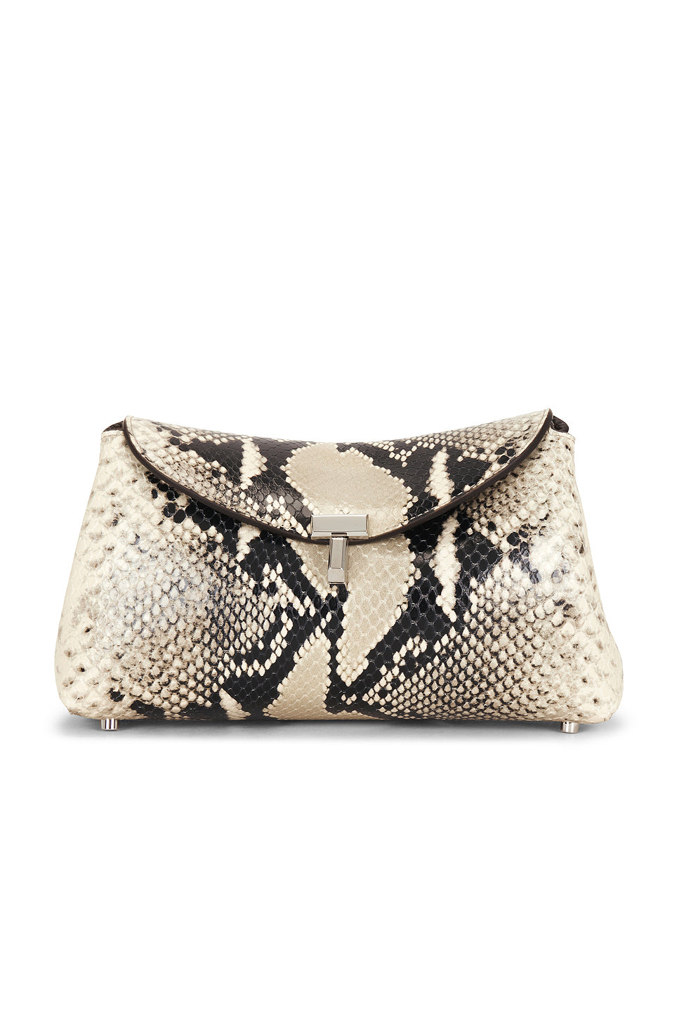 Mini T-Lock Python Embossed Clutch