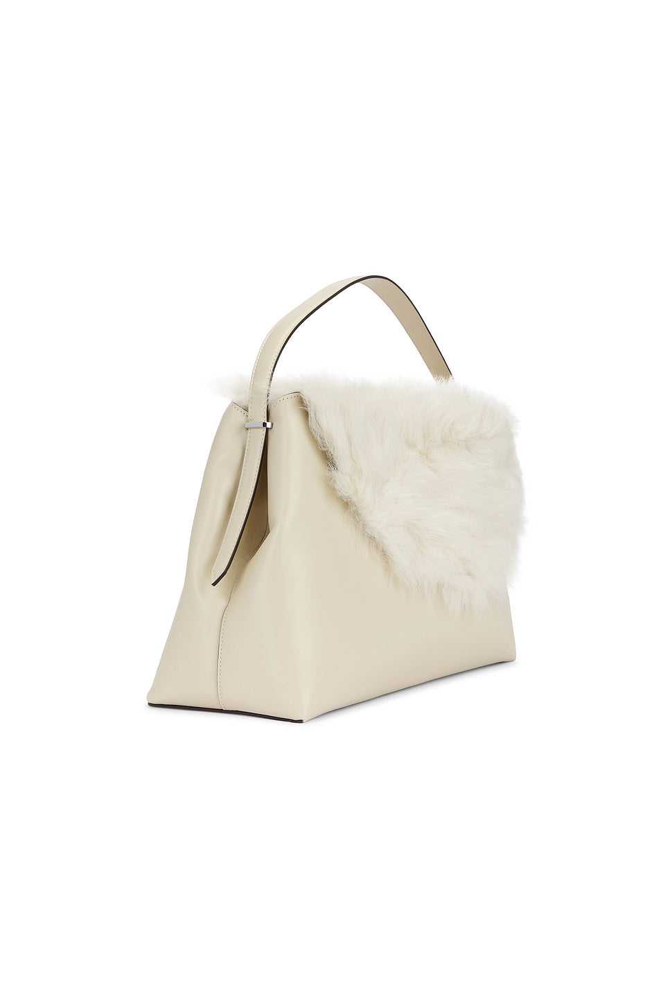 Shearling T-Lock Top Handle Bag