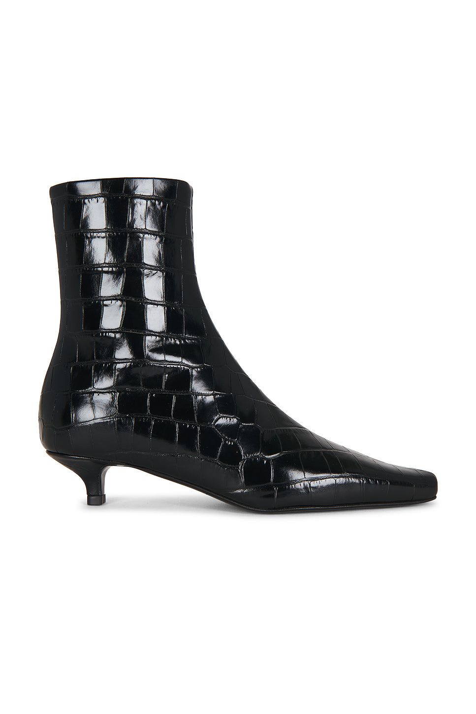 Slim Croco Embossed Ankle Boot
