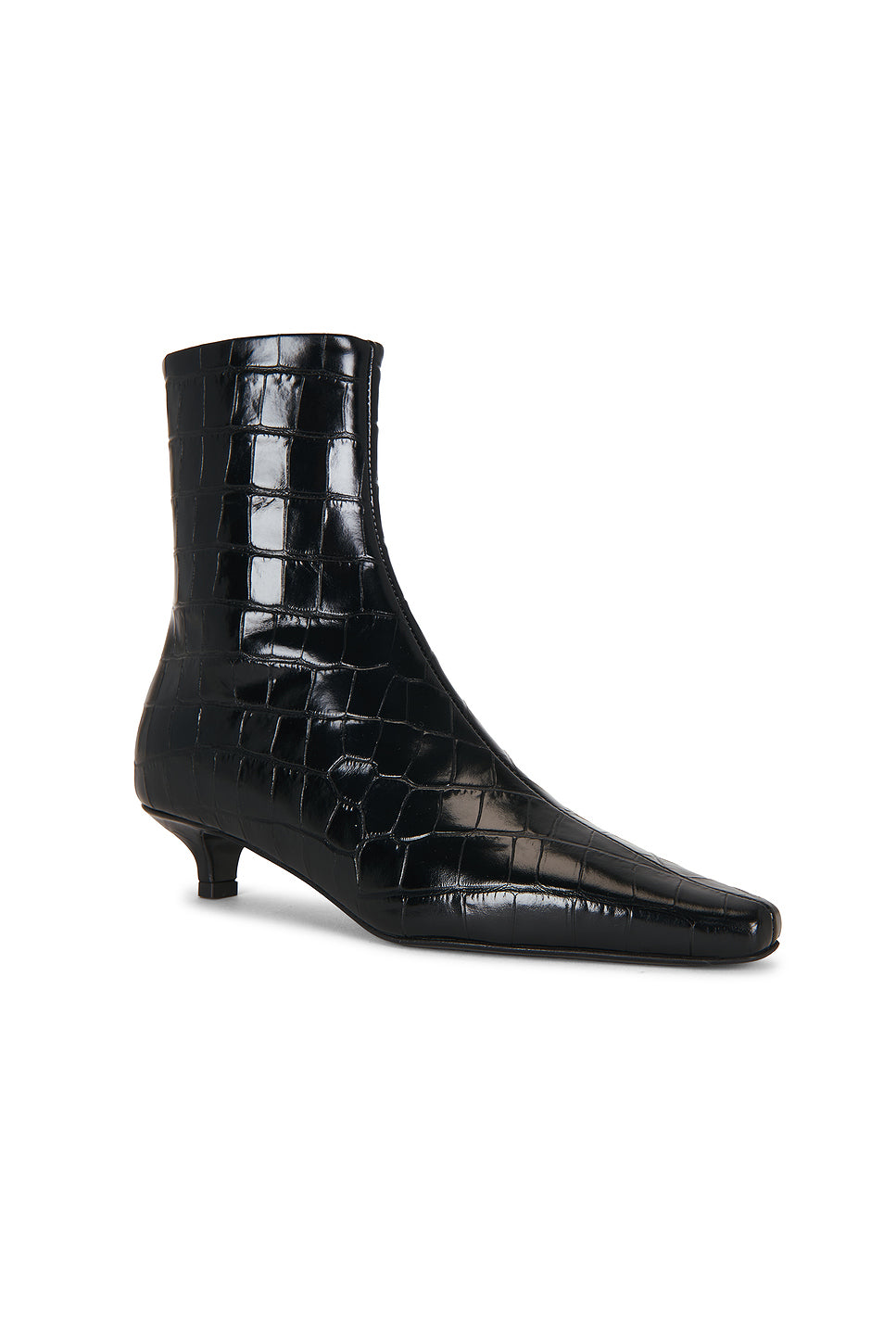 Slim Croco Embossed Ankle Boot