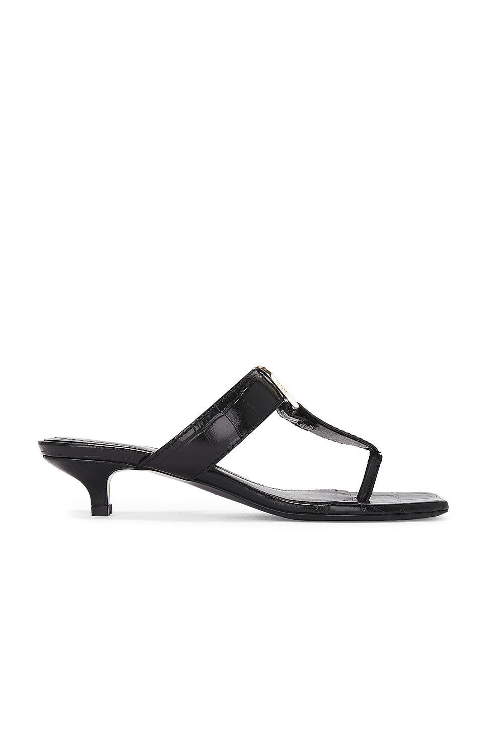 Belted Croco Flip Flop Heel