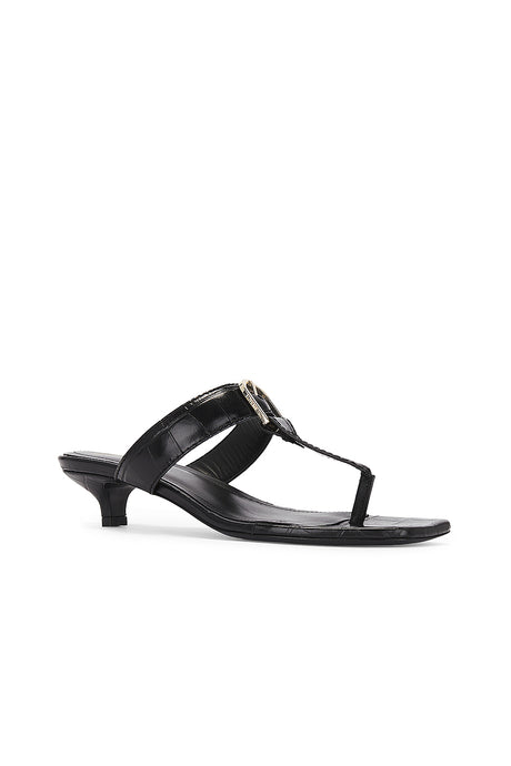 Belted Croco Flip Flop Heel