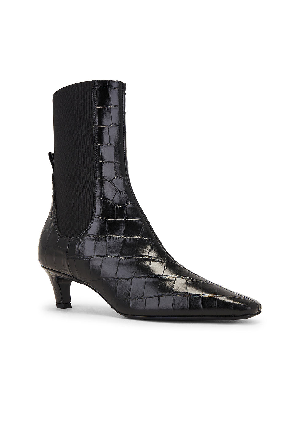 The Mid Heel Leather Boot