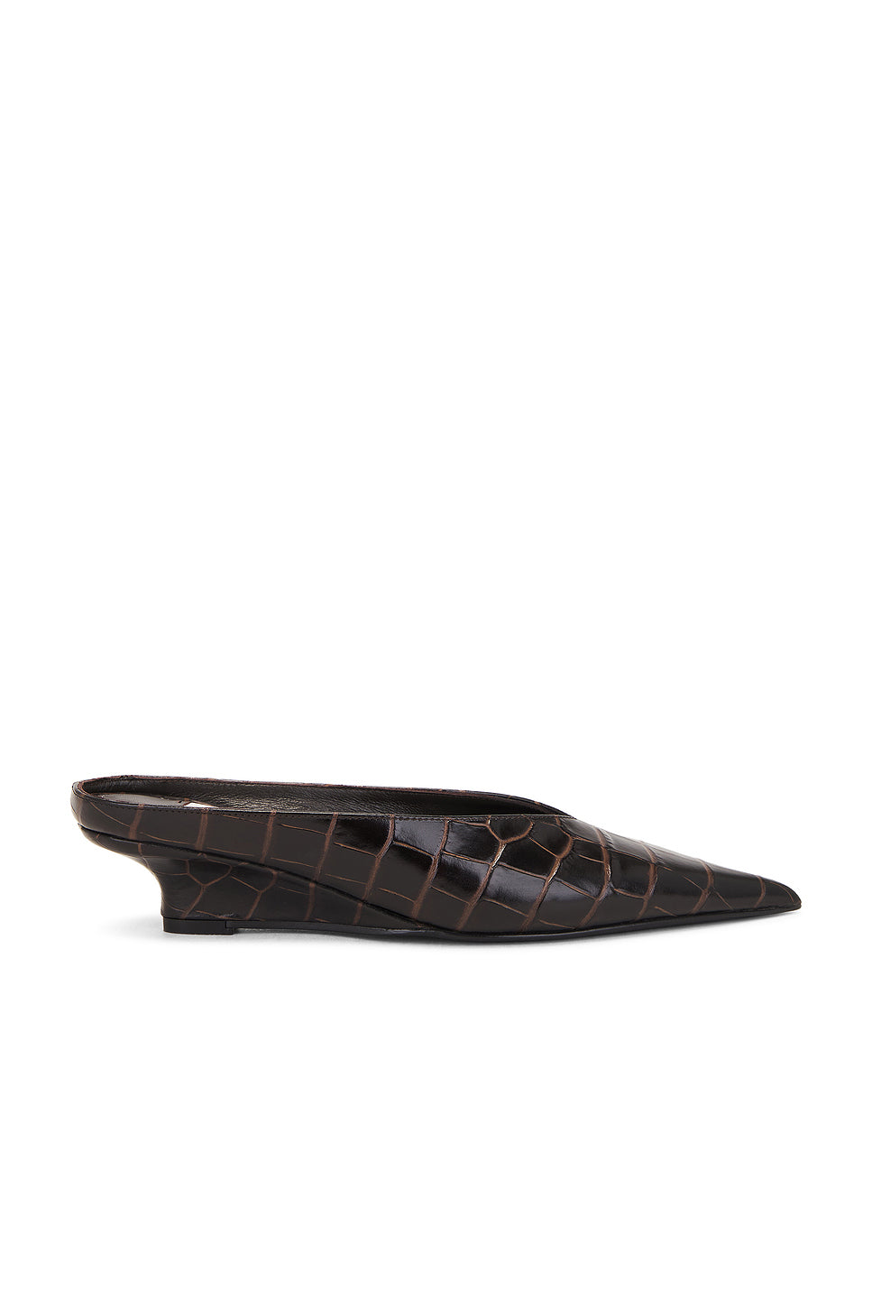 Sharp Croco Embossed Wedge Mule