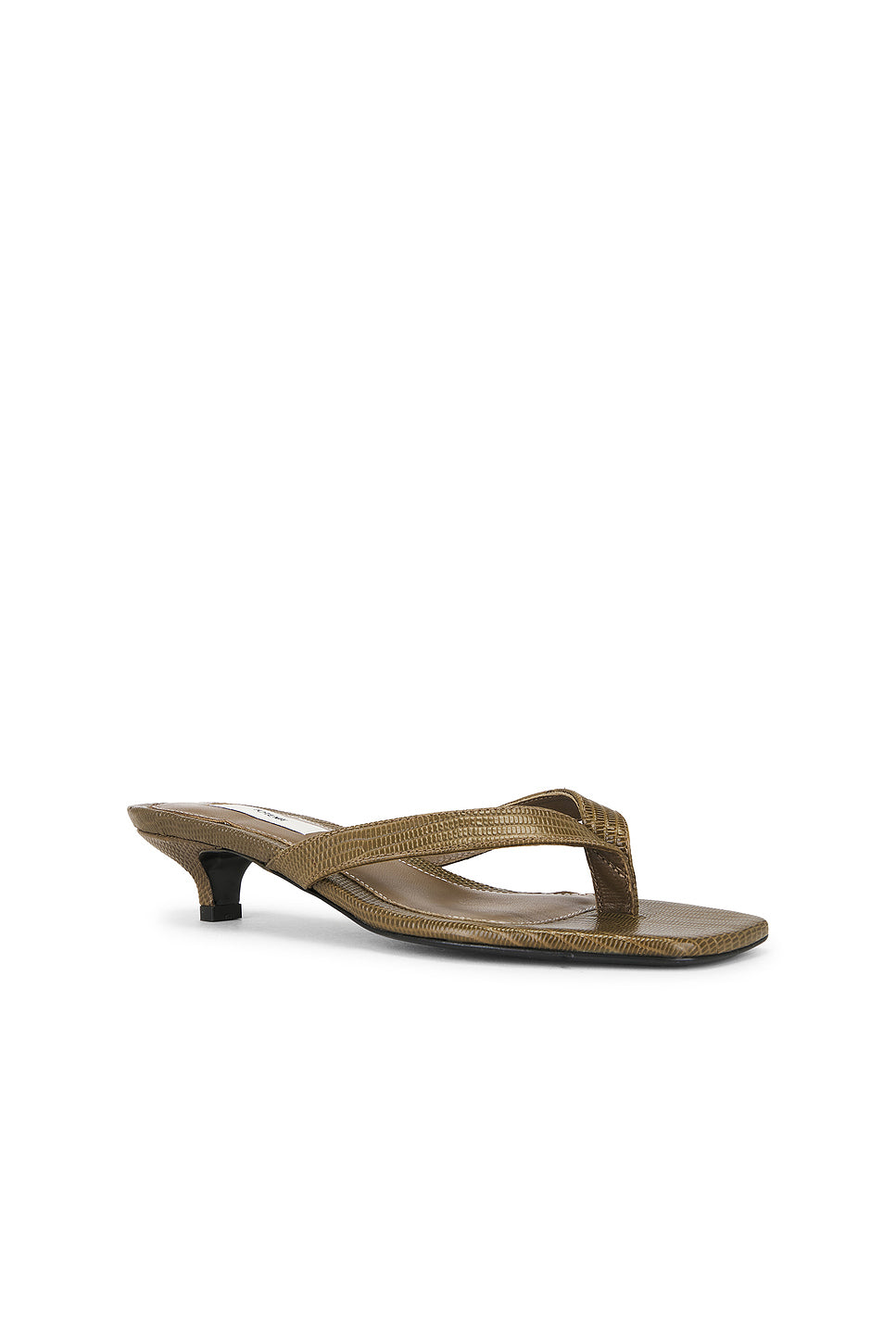 Lizard Embossed Heeled Flip Flop