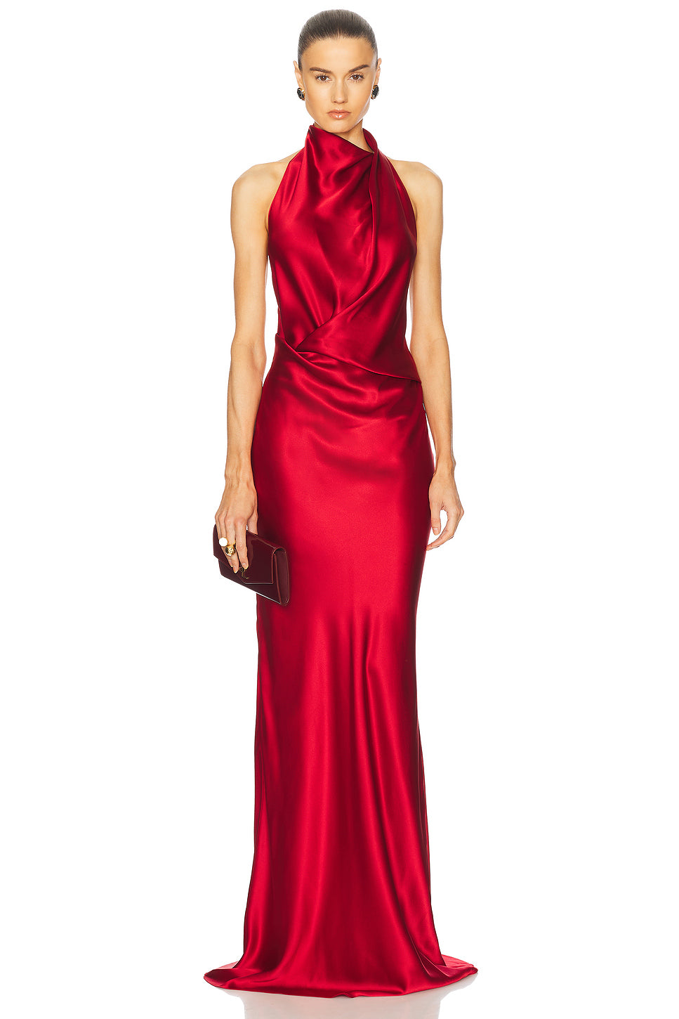 Halter Drape Bias Gown