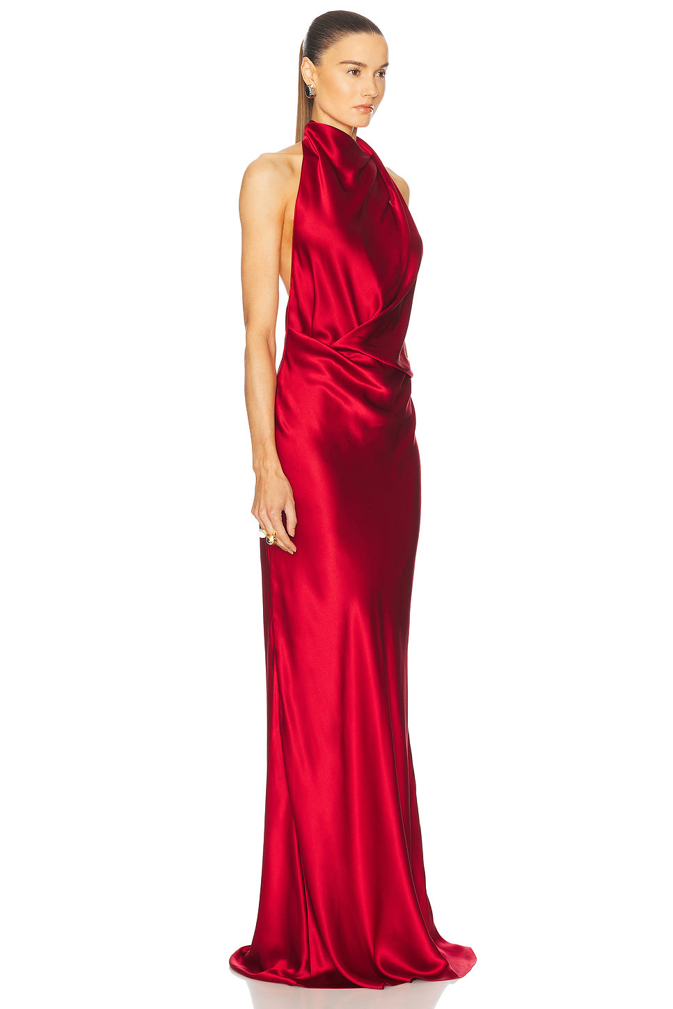 Halter Drape Bias Gown