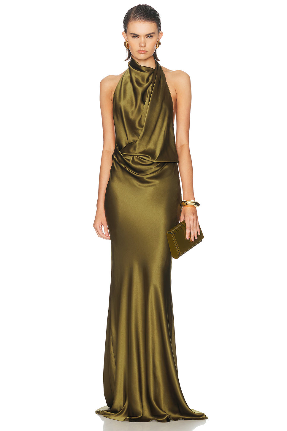 Halter Drape Bias Gown