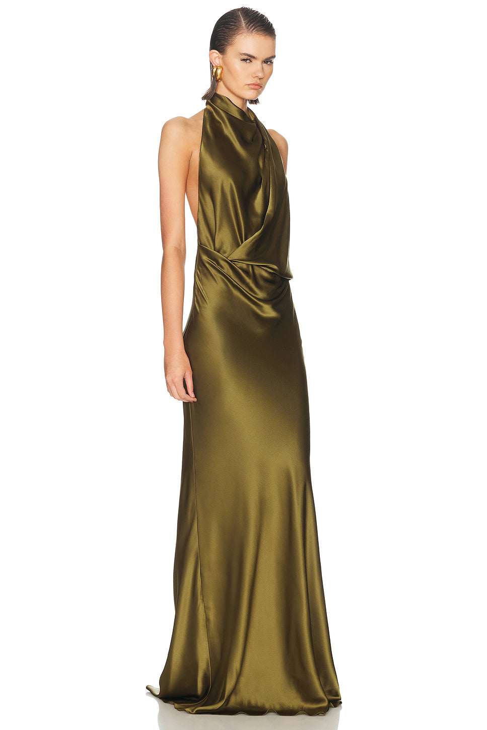 Halter Drape Bias Gown