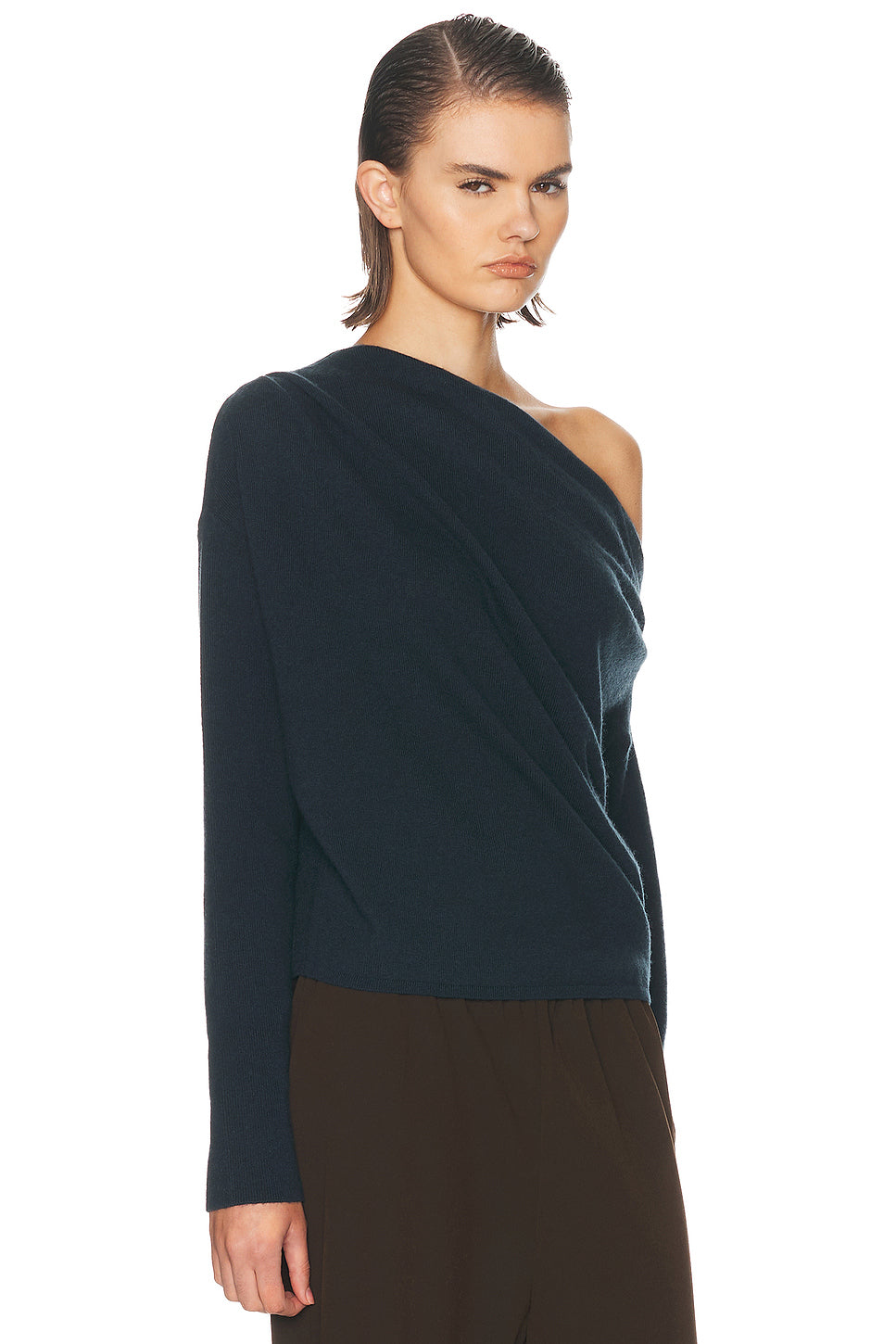 Long Sleeve Asymmetric Drape Sweater