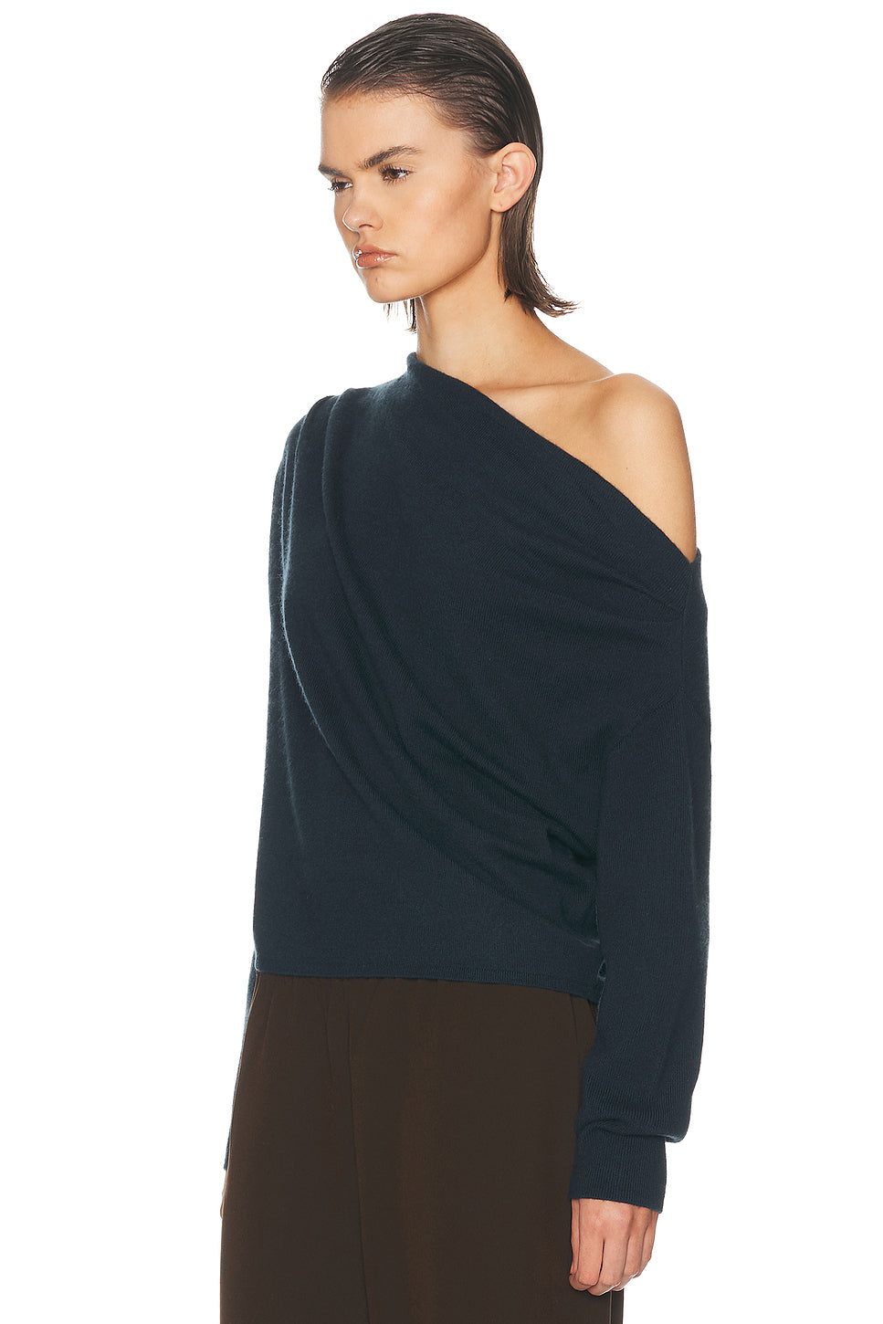 Long Sleeve Asymmetric Drape Sweater