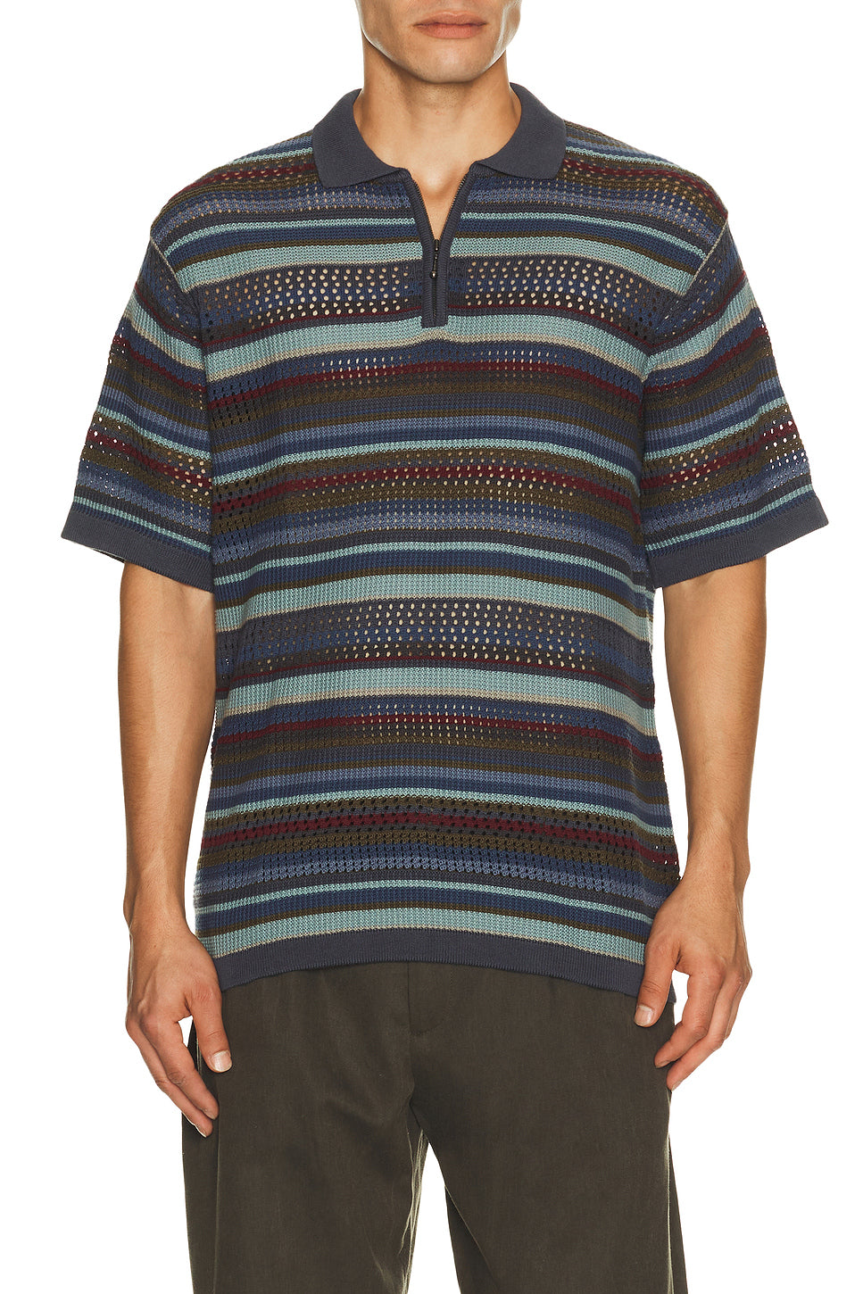 Striped Knit Polo