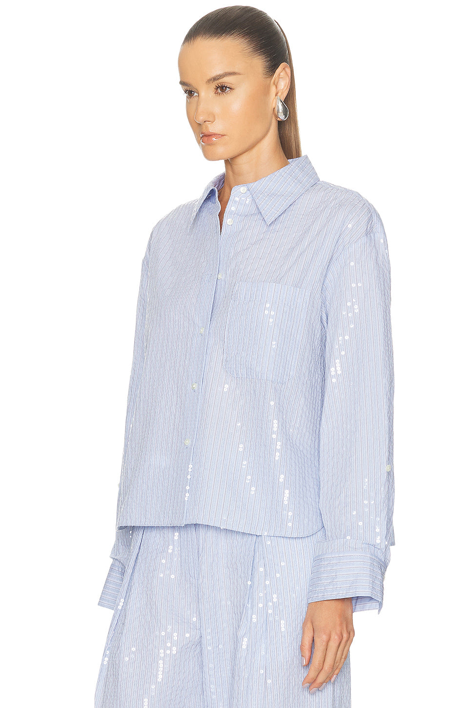 Sequin JD Button Down Top
