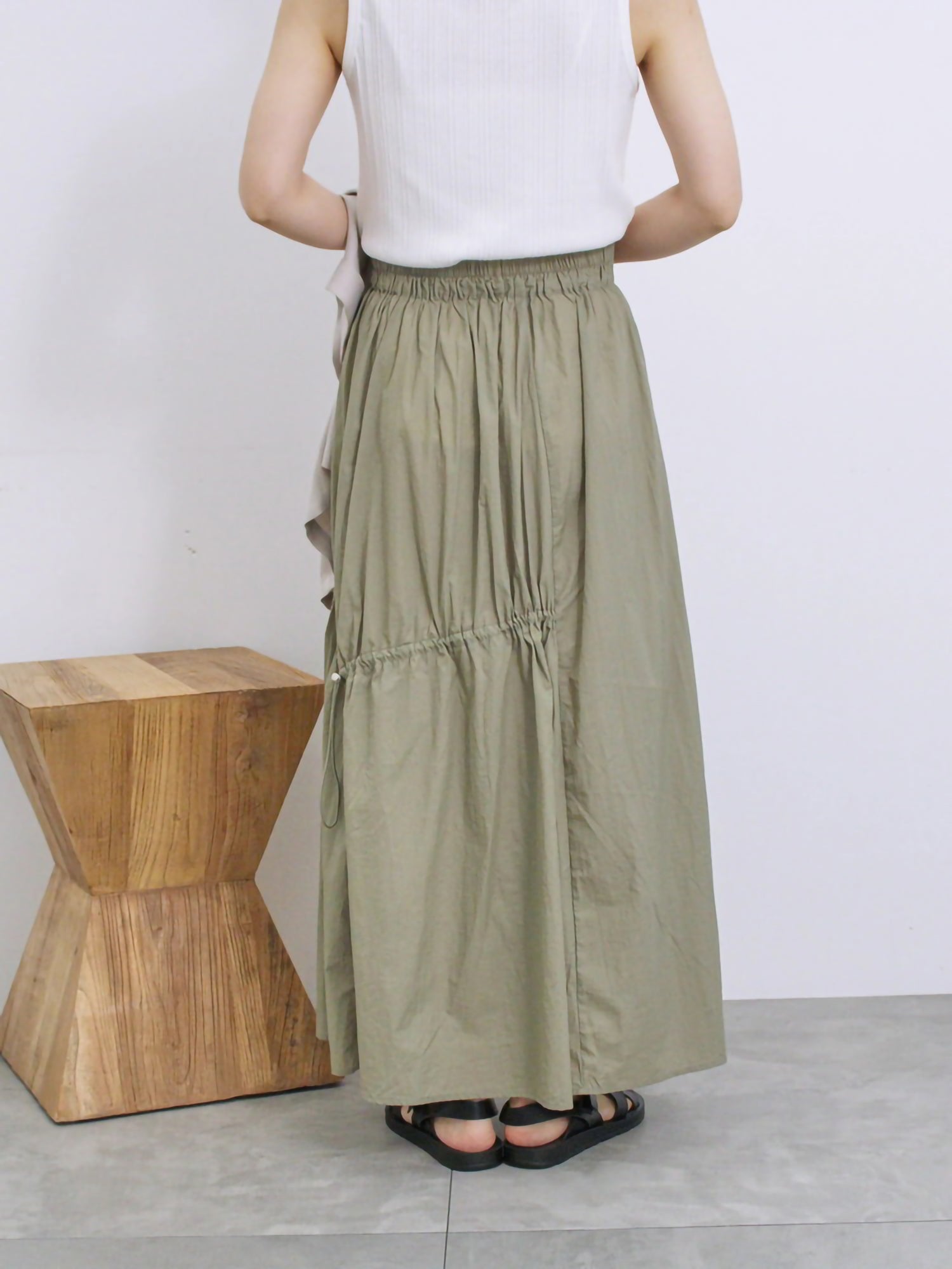 Takane Nylon Switching Drove Skirt