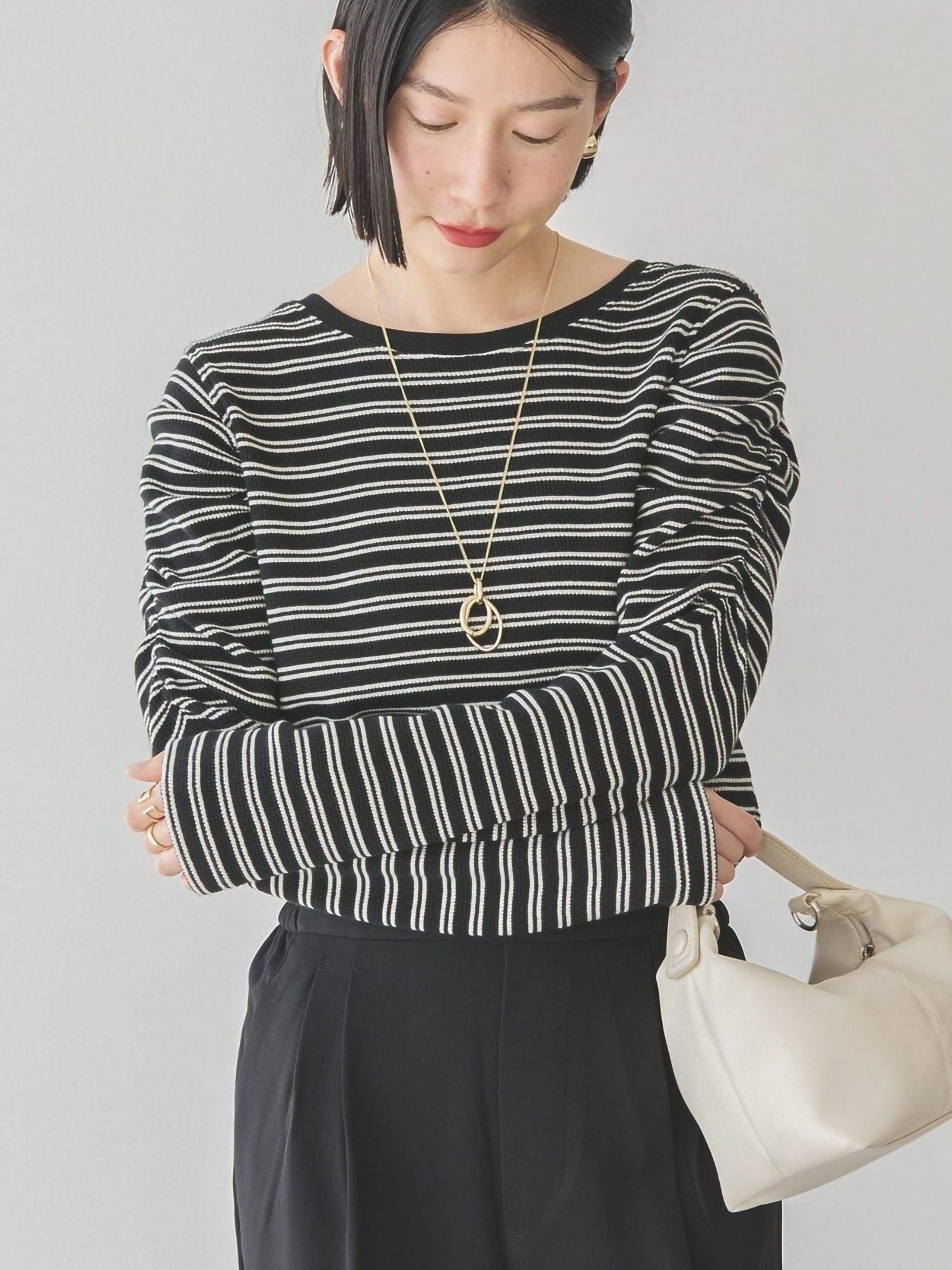 Tanika Shoulder Gathered Waffle Pullover