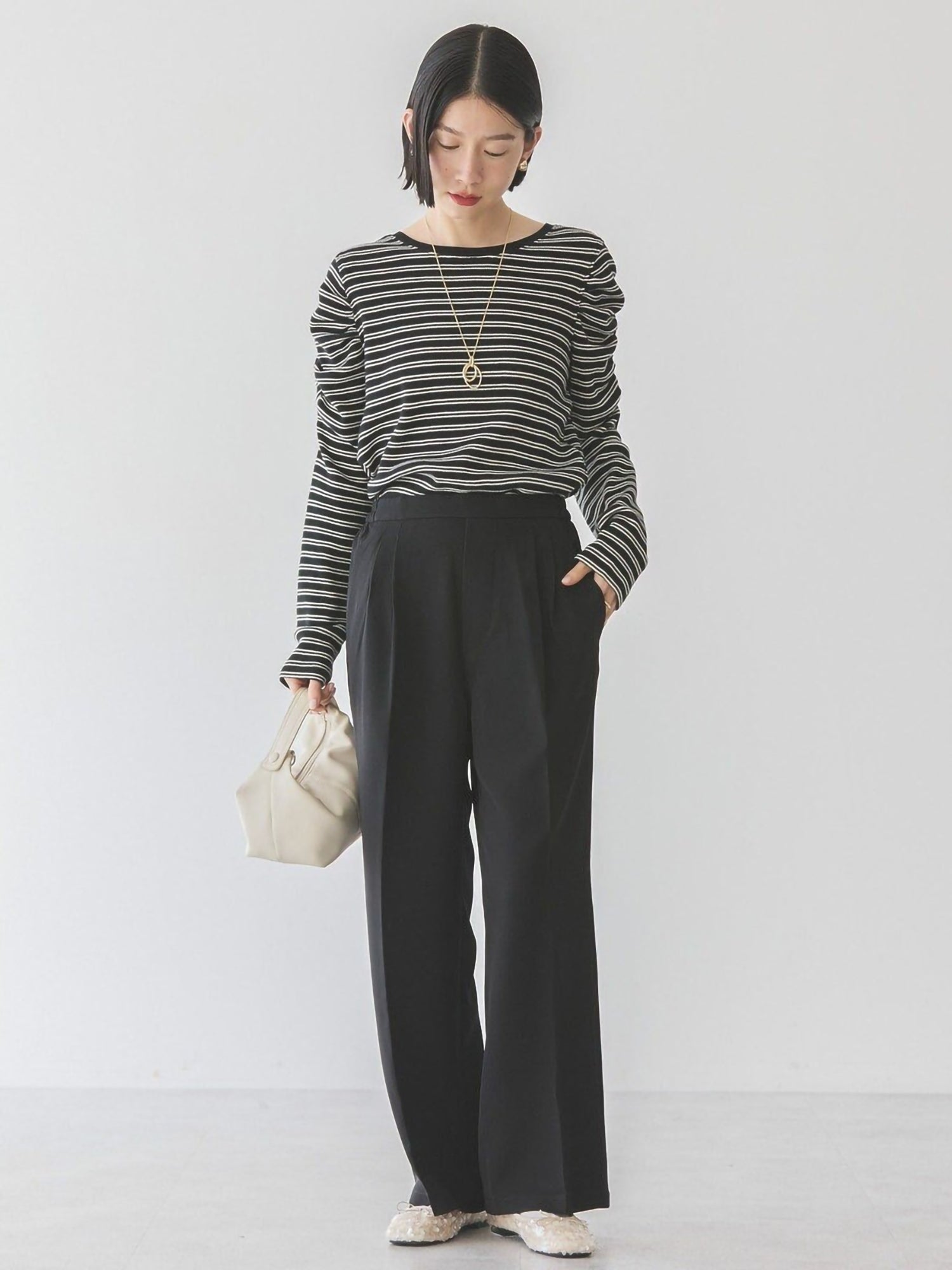 Tanika Shoulder Gathered Waffle Pullover
