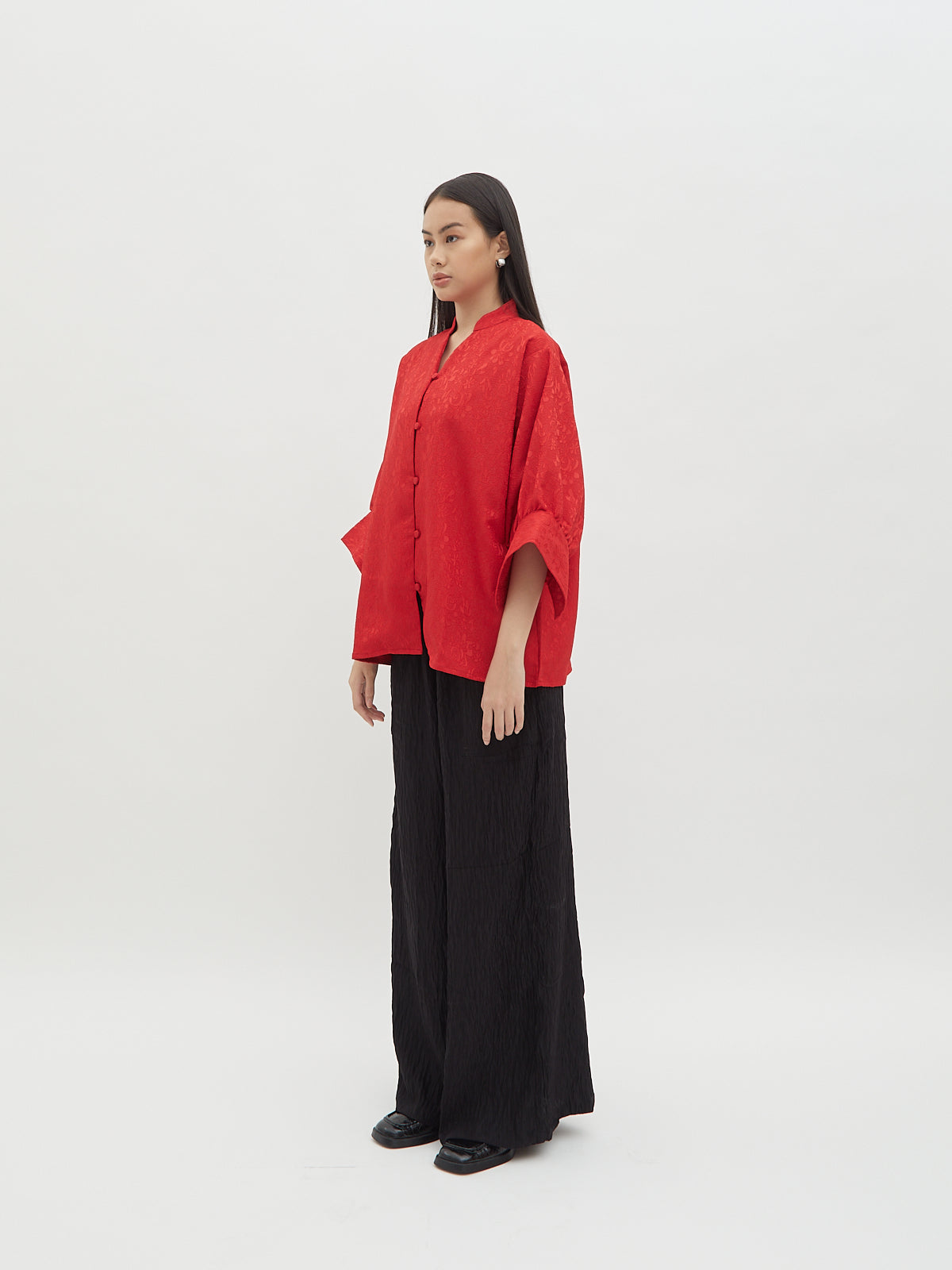 Thea Stand collar Blouse - Velvet at Bobo