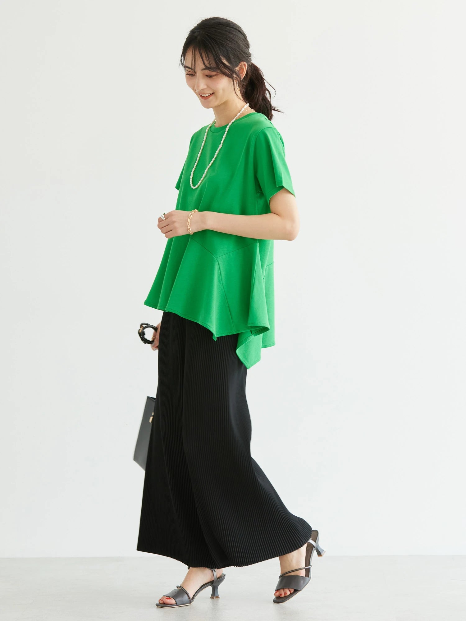 Uno Pleated Wide Pants - American Holic