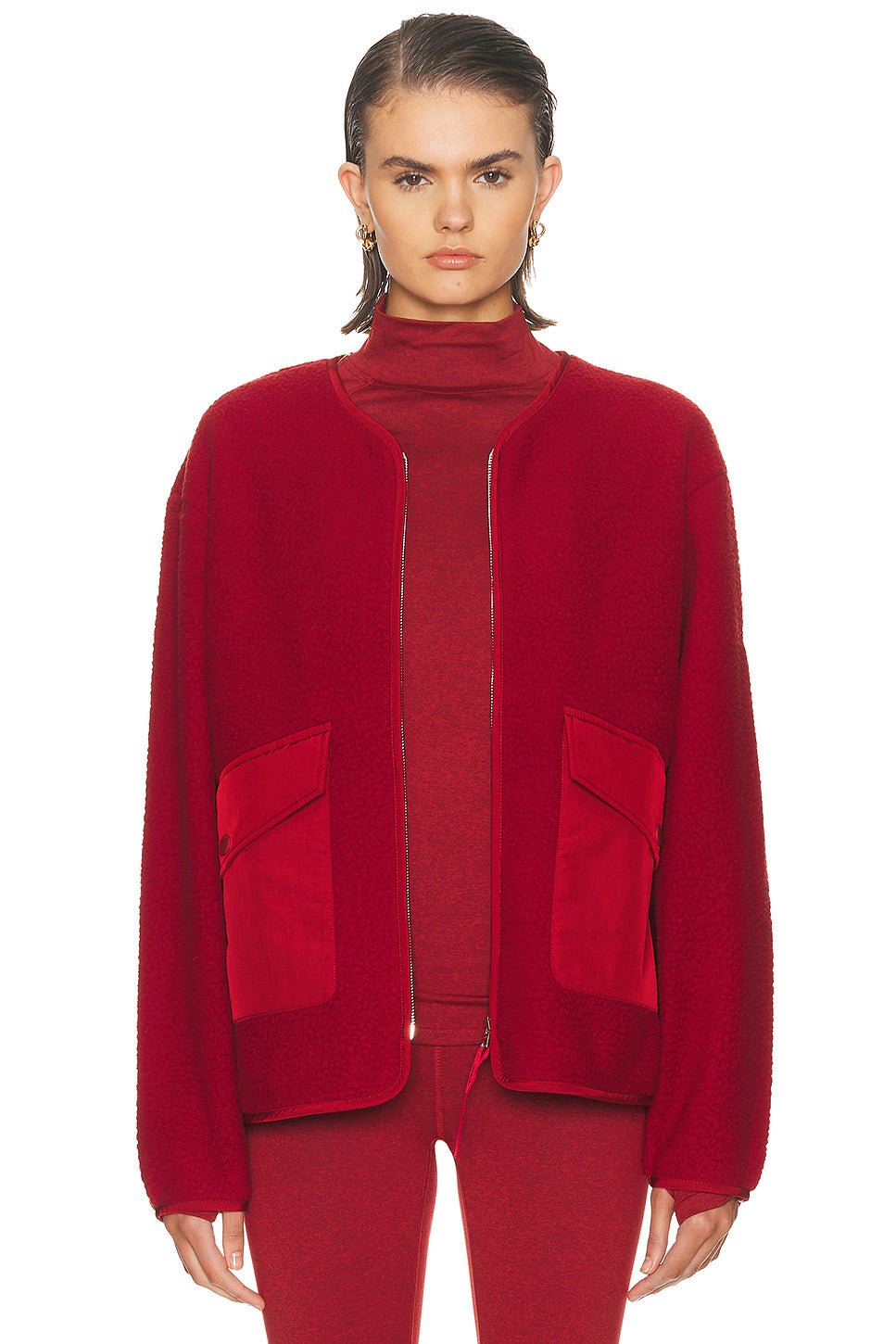 Marina Collarless Fleece Jacket