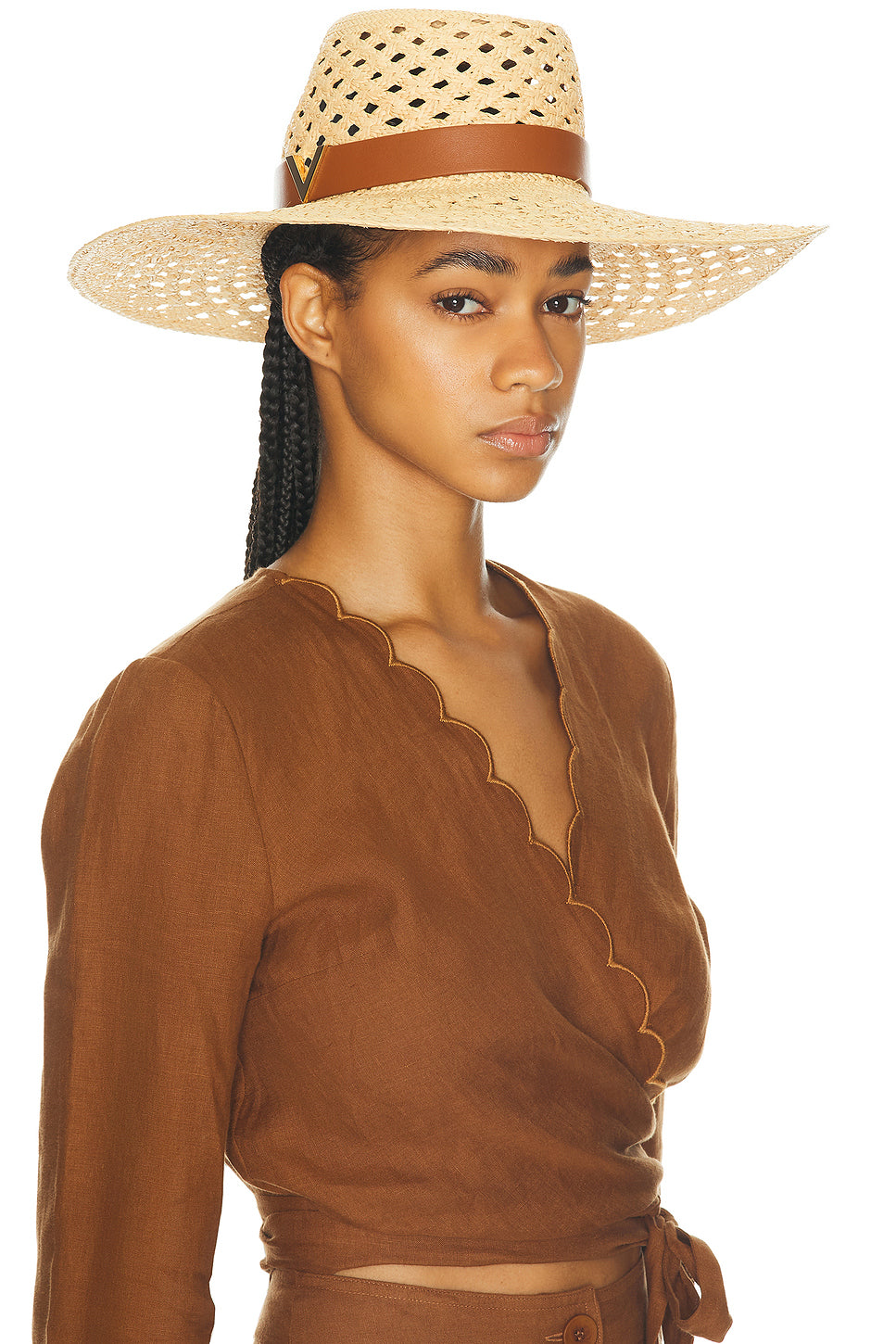 V Signature Large Brim Hat