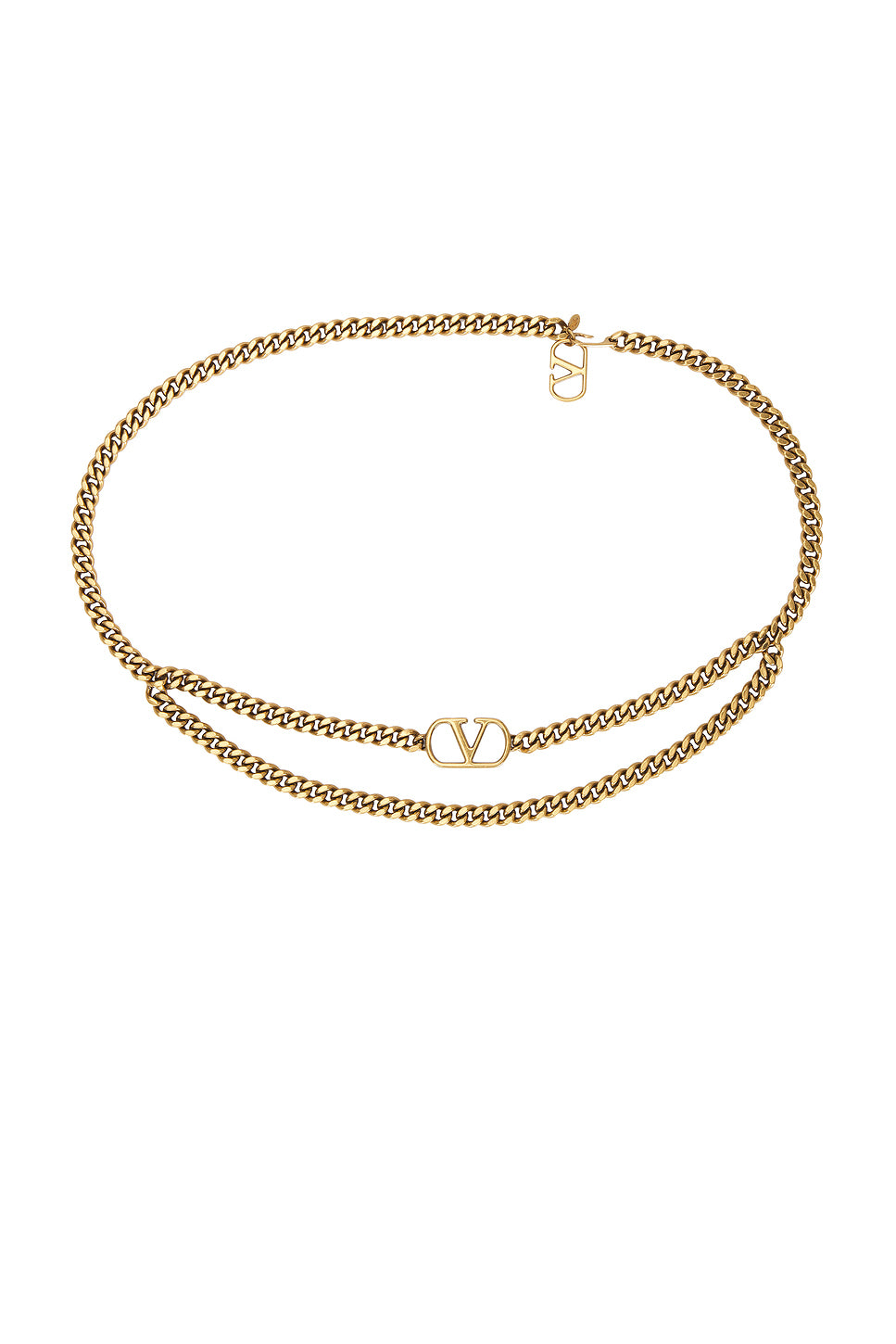 V Logo Signature Chain Belt