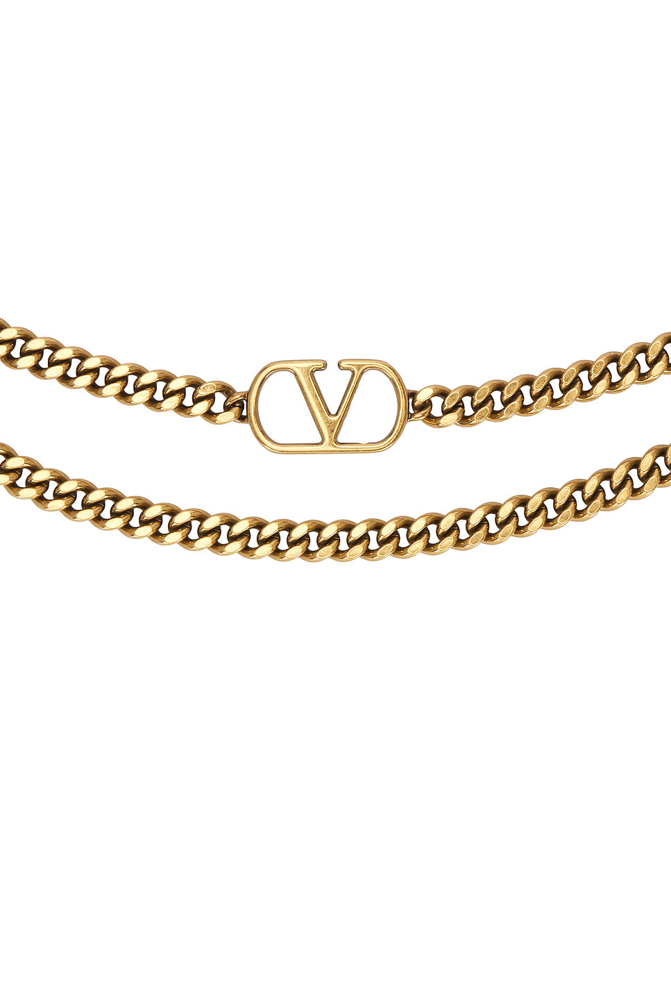 V Logo Signature Chain Belt