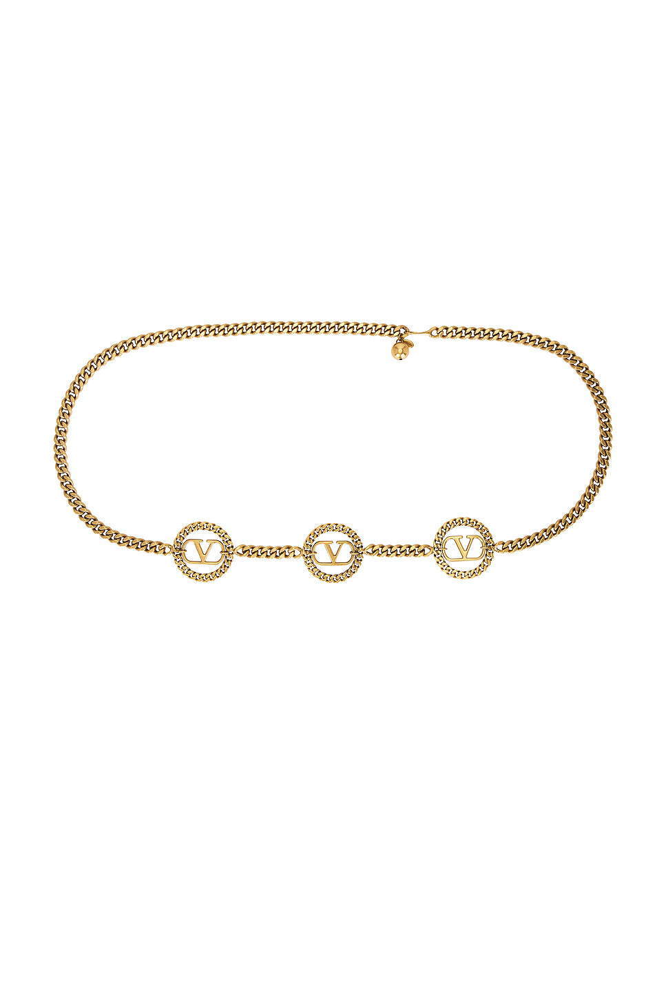 V Logo Signature Chain Belt