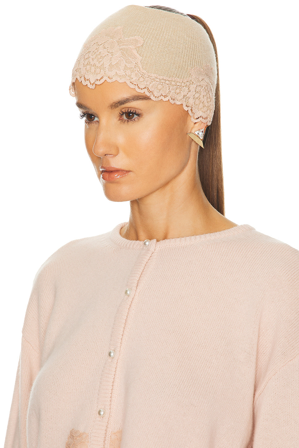 V Logo Cashmere Lace Headband