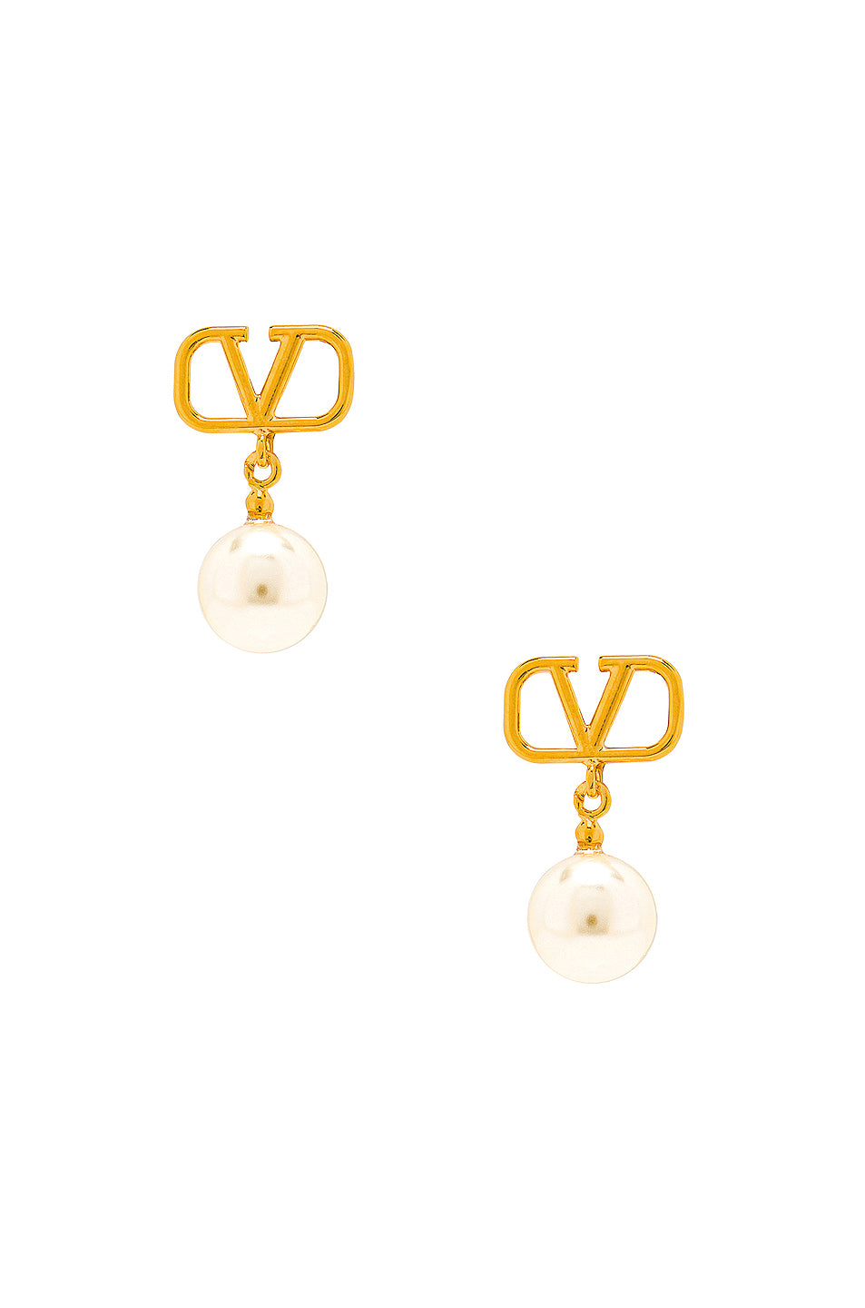 V Logo Signature Pearl Earrings
