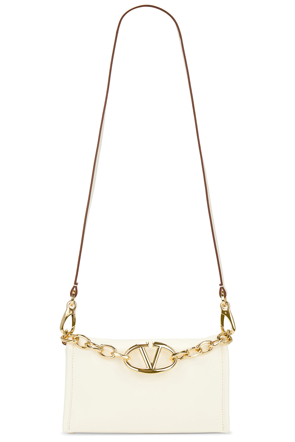 V Logo Chain Clutch