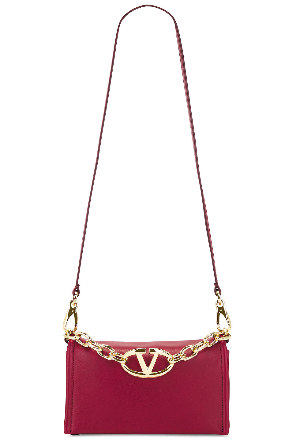 V Logo Chain Clutch