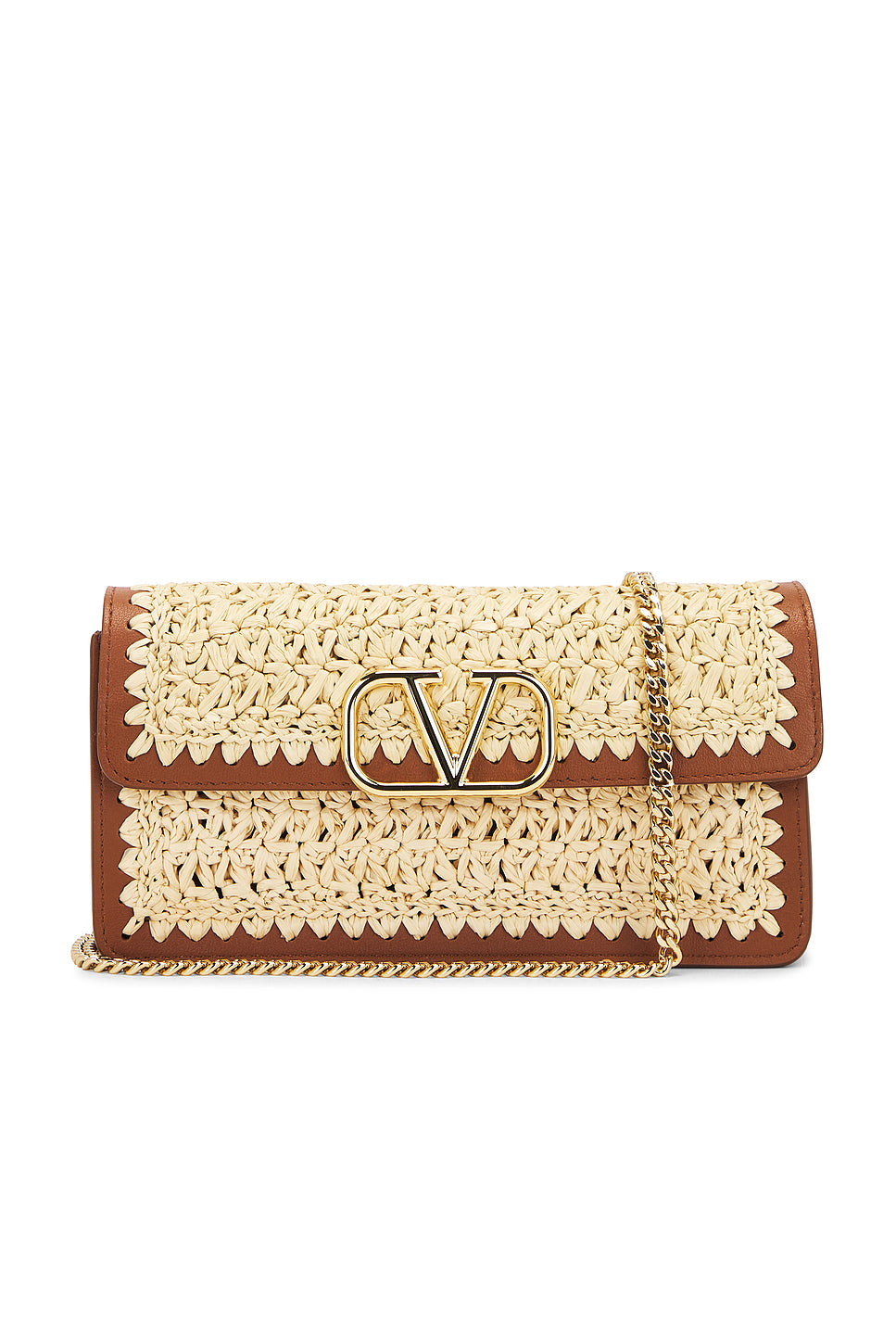 V Logo Signature Strap Wallet