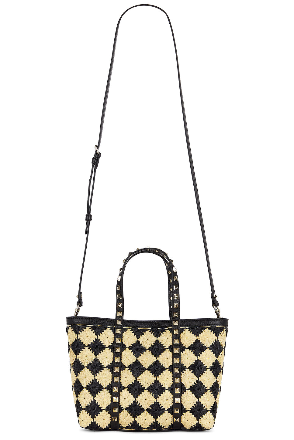 Raffia Mini Rockstud Tote Bag