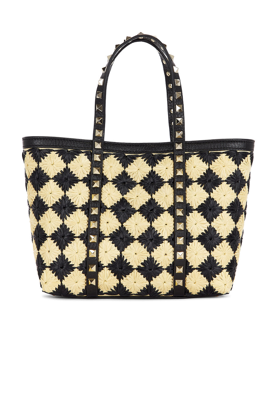 Raffia Mini Rockstud Tote Bag