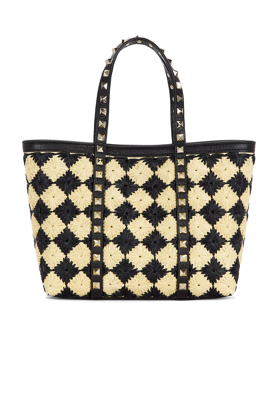 Raffia Mini Rockstud Tote Bag