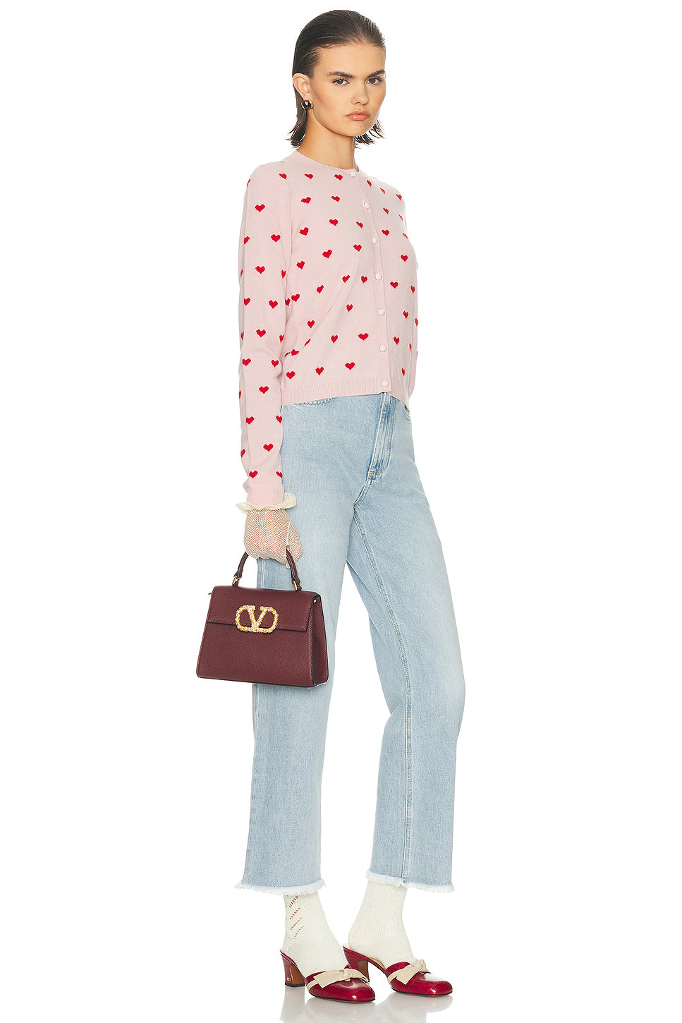 V Sling Small Top Handle Bag